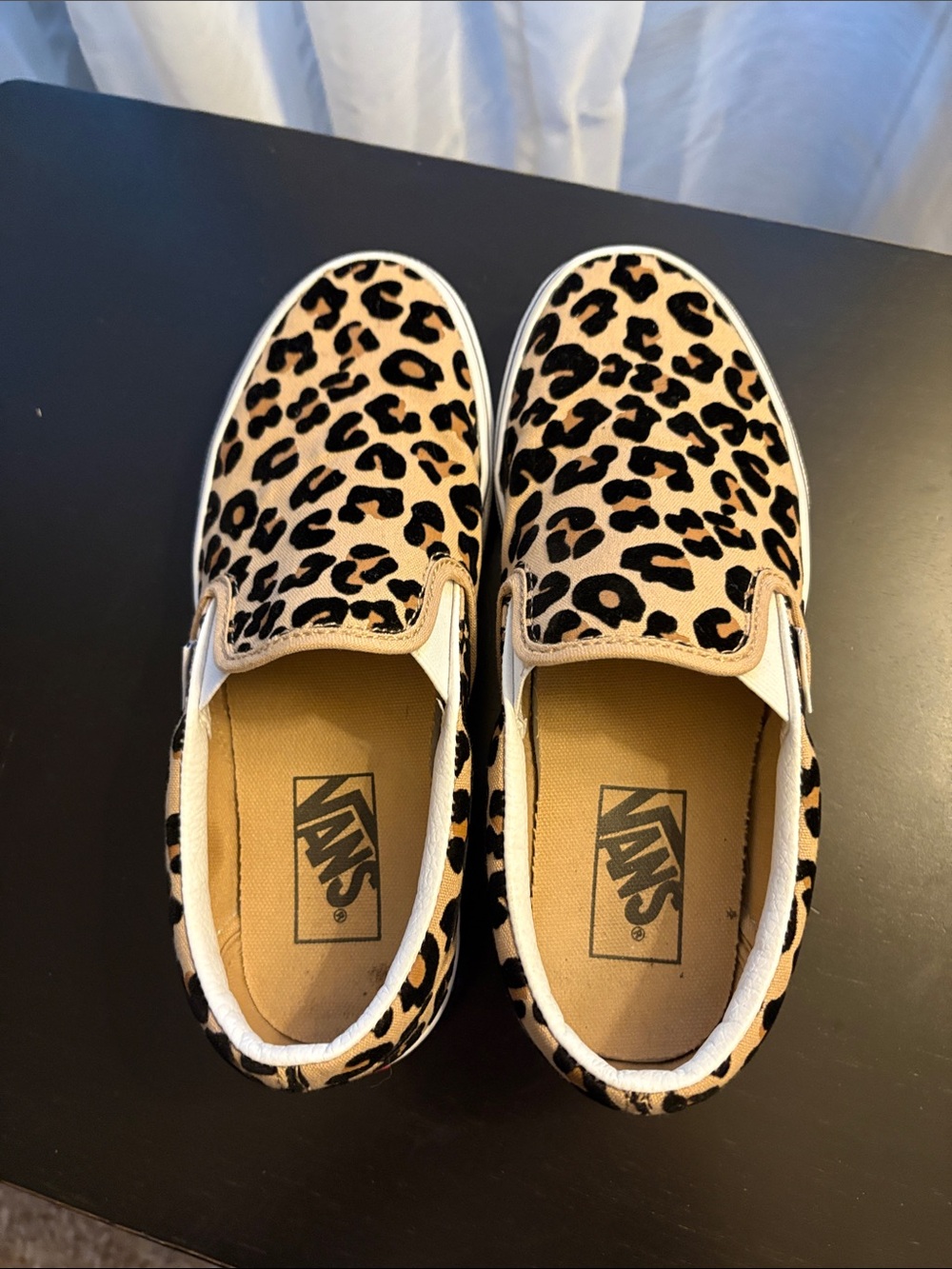Vans Slip-On Sneakers with Leopard Print - Tan & Black